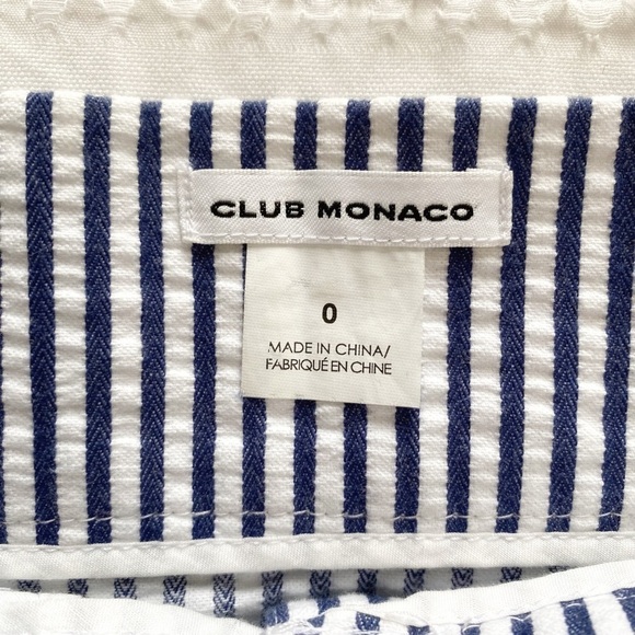CLUB MONACO VALENCIA WHITE BLUE NAUTICAL STRIPED SEERSUCKER HIGH WAIST SKIRT - 0 - Picture 6 of 10